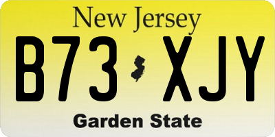 NJ license plate B73XJY