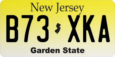 NJ license plate B73XKA
