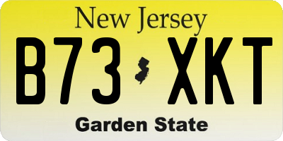NJ license plate B73XKT