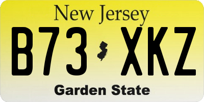 NJ license plate B73XKZ