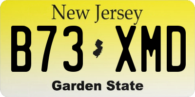 NJ license plate B73XMD