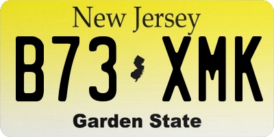 NJ license plate B73XMK