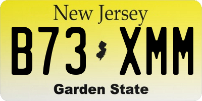 NJ license plate B73XMM