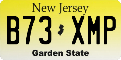 NJ license plate B73XMP