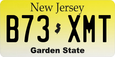 NJ license plate B73XMT