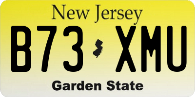 NJ license plate B73XMU