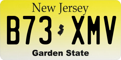 NJ license plate B73XMV
