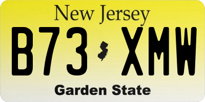 NJ license plate B73XMW