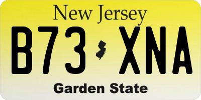 NJ license plate B73XNA