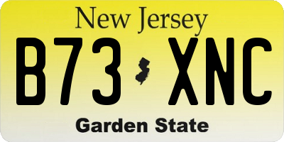 NJ license plate B73XNC