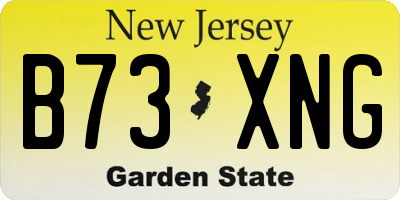 NJ license plate B73XNG