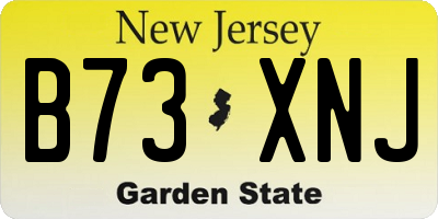 NJ license plate B73XNJ