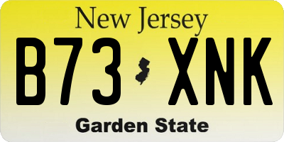 NJ license plate B73XNK