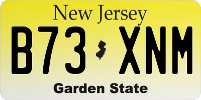 NJ license plate B73XNM