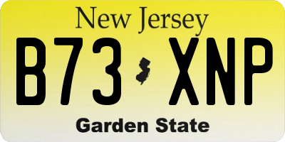 NJ license plate B73XNP