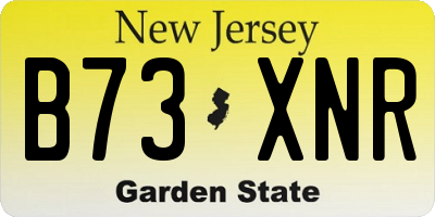 NJ license plate B73XNR