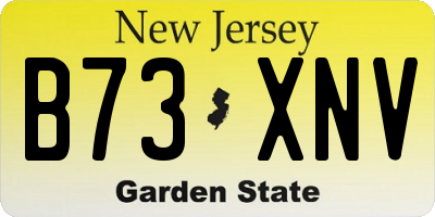 NJ license plate B73XNV