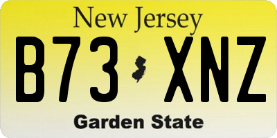 NJ license plate B73XNZ