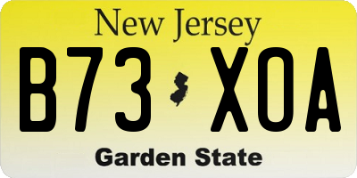 NJ license plate B73XOA