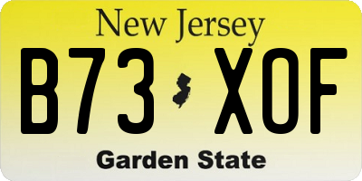 NJ license plate B73XOF