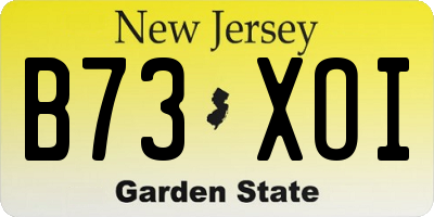 NJ license plate B73XOI