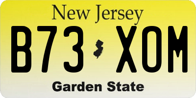 NJ license plate B73XOM