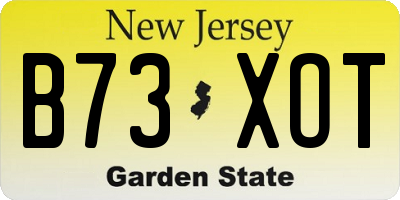 NJ license plate B73XOT