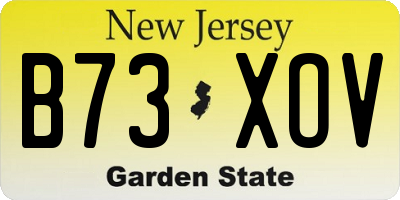 NJ license plate B73XOV