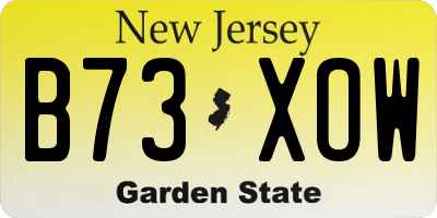 NJ license plate B73XOW