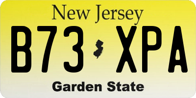 NJ license plate B73XPA