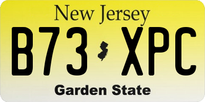 NJ license plate B73XPC