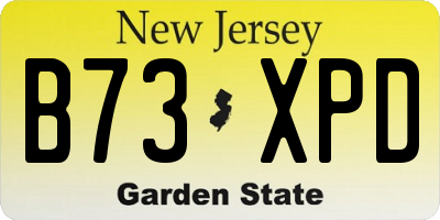 NJ license plate B73XPD