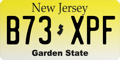 NJ license plate B73XPF