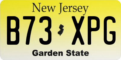 NJ license plate B73XPG