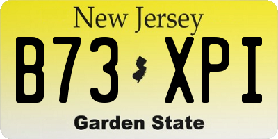 NJ license plate B73XPI