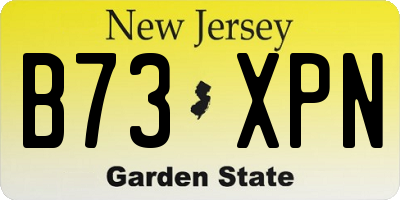 NJ license plate B73XPN