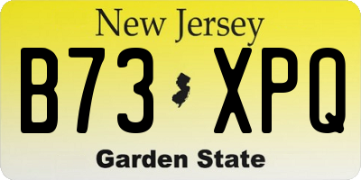 NJ license plate B73XPQ