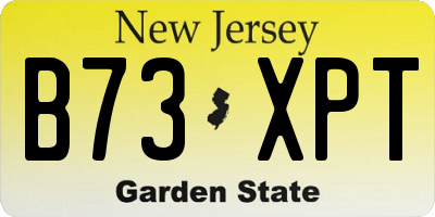 NJ license plate B73XPT