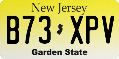 NJ license plate B73XPV
