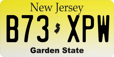 NJ license plate B73XPW