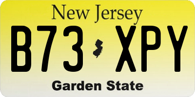 NJ license plate B73XPY