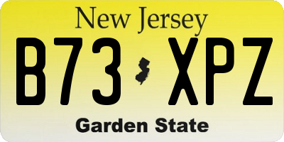 NJ license plate B73XPZ