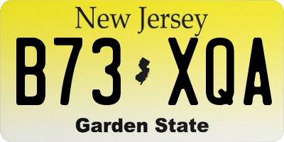 NJ license plate B73XQA