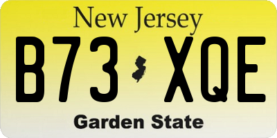 NJ license plate B73XQE