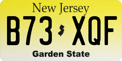 NJ license plate B73XQF
