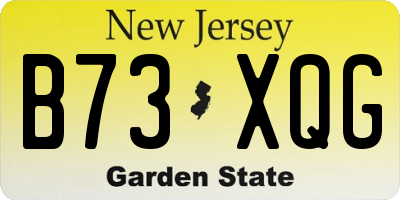 NJ license plate B73XQG