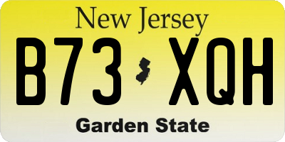 NJ license plate B73XQH