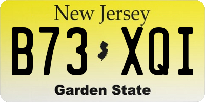 NJ license plate B73XQI