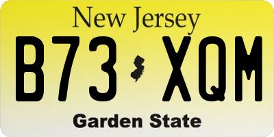 NJ license plate B73XQM