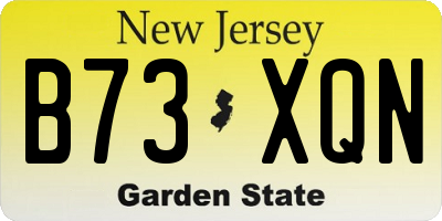 NJ license plate B73XQN